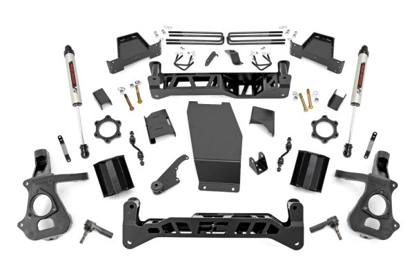 7 Inch Suspension Lift Kit w/V2 Shocks 14-18 Silverado/Sierra 1500 4WD Aluminum/Stamped Steel Rough Country