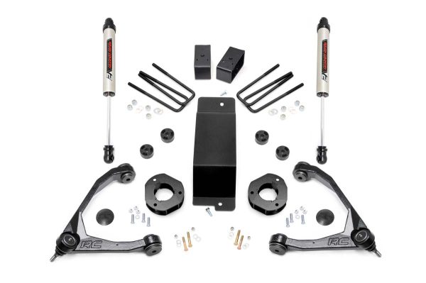 3.5 Inch Suspension Lift Kit w/Forged Upper Control Arms & V2 Shocks 07-16 Silverado/Sierra 1500 4WD Rough Country