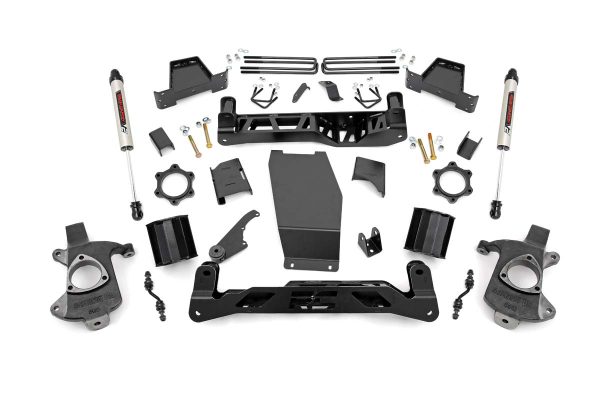 6 Inch Suspension Lift Kit w/V2 Monotube 14-17 Silverado/Sierra 1500 4WD Cast Steel Rough Country