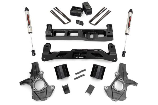 5 Inch Suspension Lift Kit w/V2 Shocks 14-18 Silverado/Sierra 1500 2WD Cast Steel Rough Country