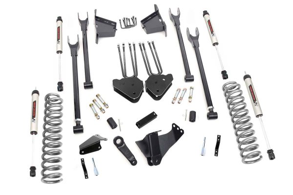 8 Inch Ford 4-Link Suspension Lift Kit w/V2 Shocks 05-07 F-250/350 4WD Diesel Rough Country