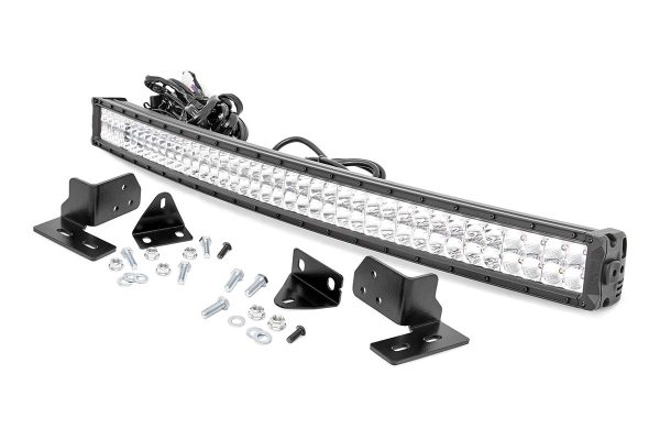 Ford 40 Inch Curved LED Light Bar Bumper Kit Chrome Series w/White DRL 11-16 F-250 Super Duty Rough Country