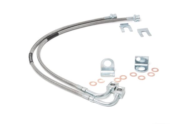 Jeep Front Stainless Steel Brake Lines 4.0-6.0 Inch 07-18 Wrangler JK Rough Country